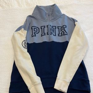 pink quarter zip up